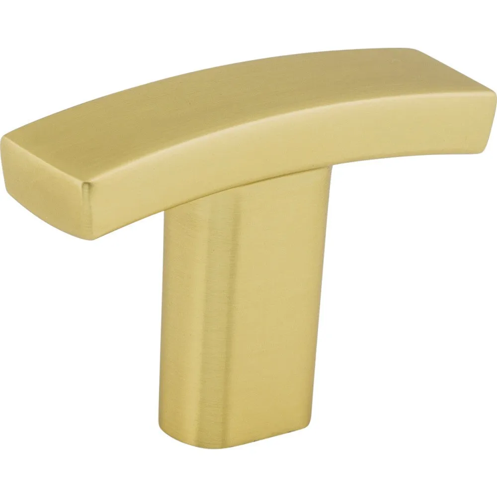 1-1/2" OVERALL LENGTH BRUSHED GOLD SQUARE THATCHER CABINET "T" KNOB #859T-BG