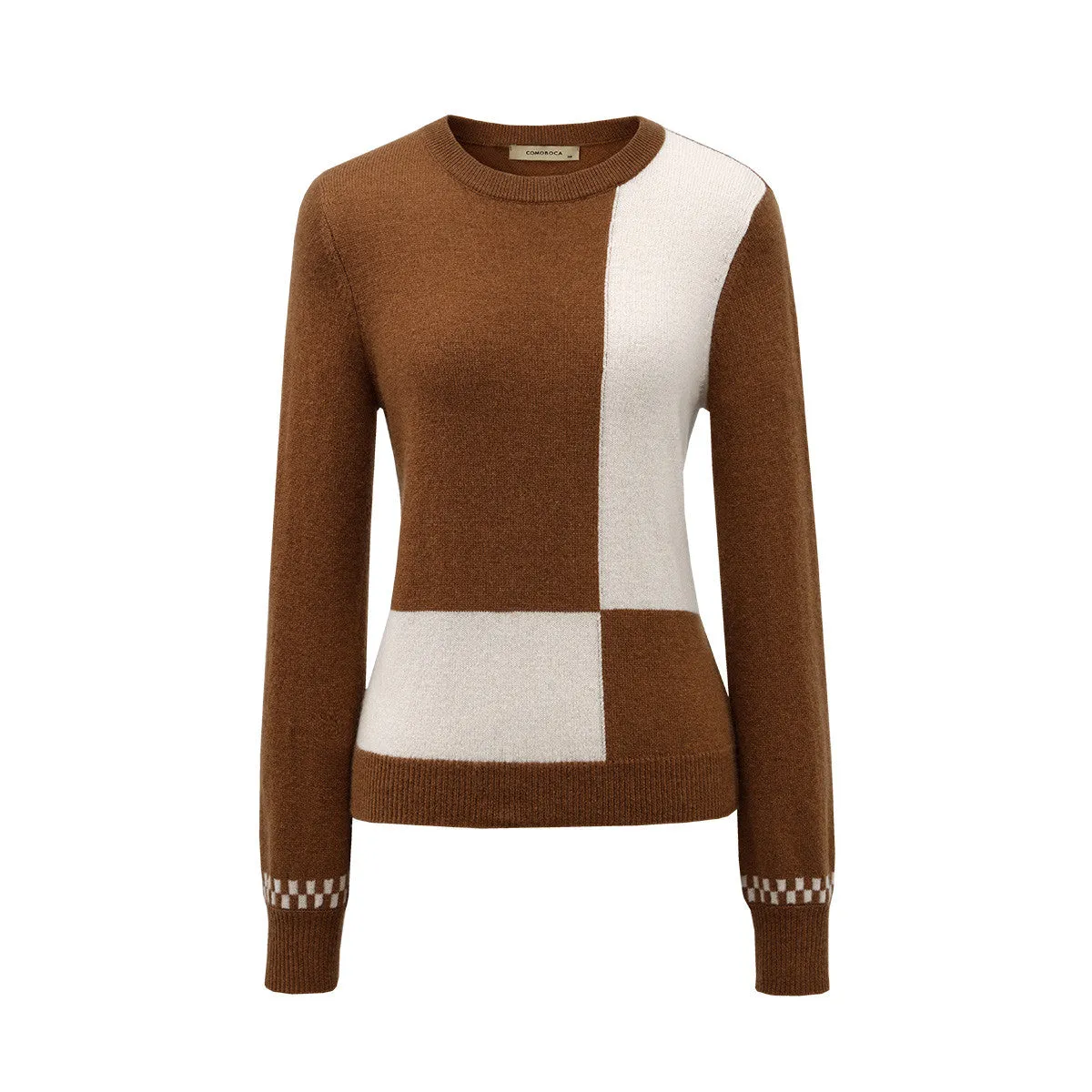 100% Cashmere Round Neck Knit Sweater