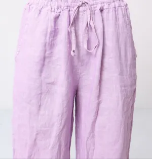 100% Linen Drawstring Pants- 30132