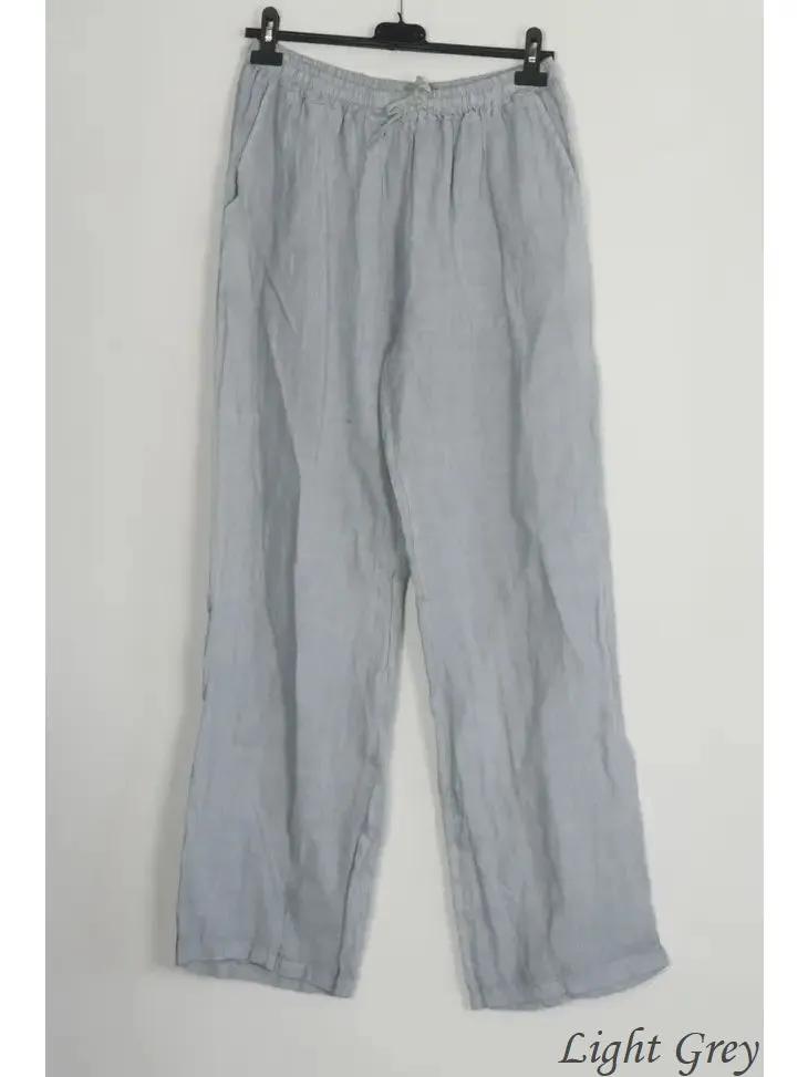 100% Linen Drawstring Pants- 30132