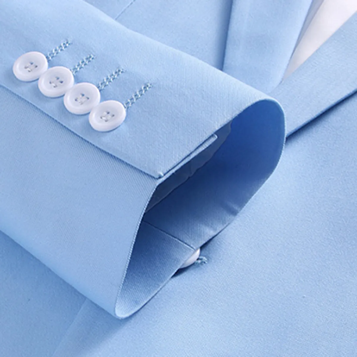 2-Piece Slim Fit Simple Designed LightBlue Suit