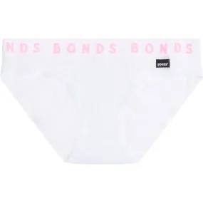 2 x Bonds Girls Stretchies Bikini Underwear Brief Kids Undies Knickers White