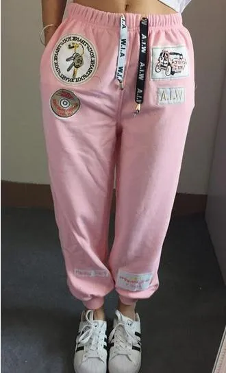 2019 New Arrival Women Pants Casual Hip Hop Wide Leg Pants For Women Long Loose Pink Pants Classic Pant Preppy