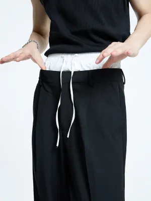 【23s September.】Double Layer High Waist Relaxed Pants