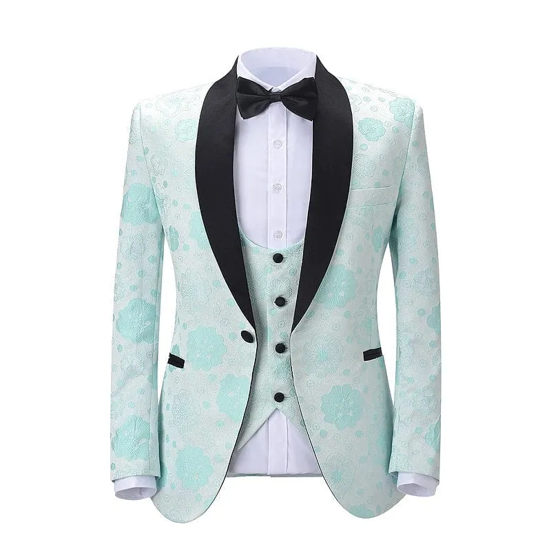 3 Pieces Mens Suit Slim Fit Peak Lapel Tuxedos For Wedding (Blazer vest Pants)