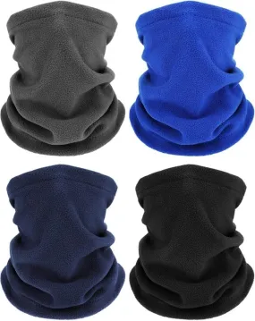 4 Pieces Kids Winter Neck Warmers Fleece Gaiter Windproof Face Covering