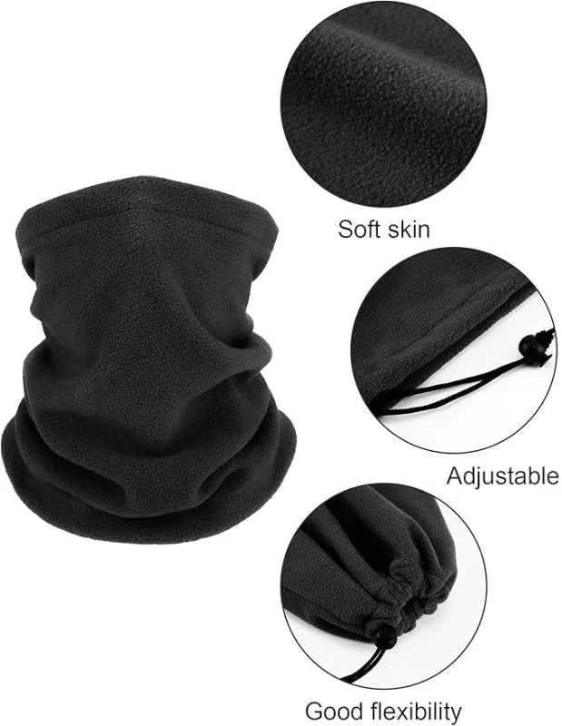 4 Pieces Kids Winter Neck Warmers Fleece Gaiter Windproof Face Covering