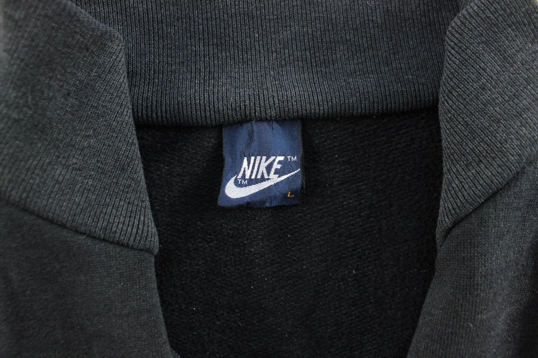 80's Nike Embroidered Logo Black Zip Up Vest