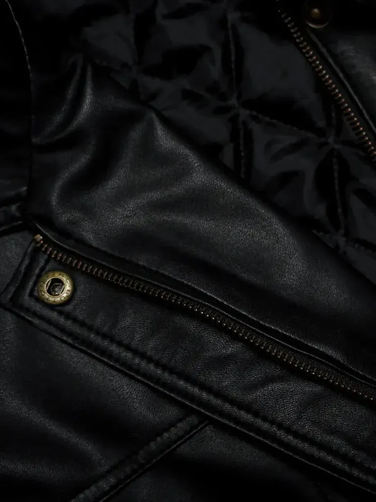 90's vintage Black leather Jacket