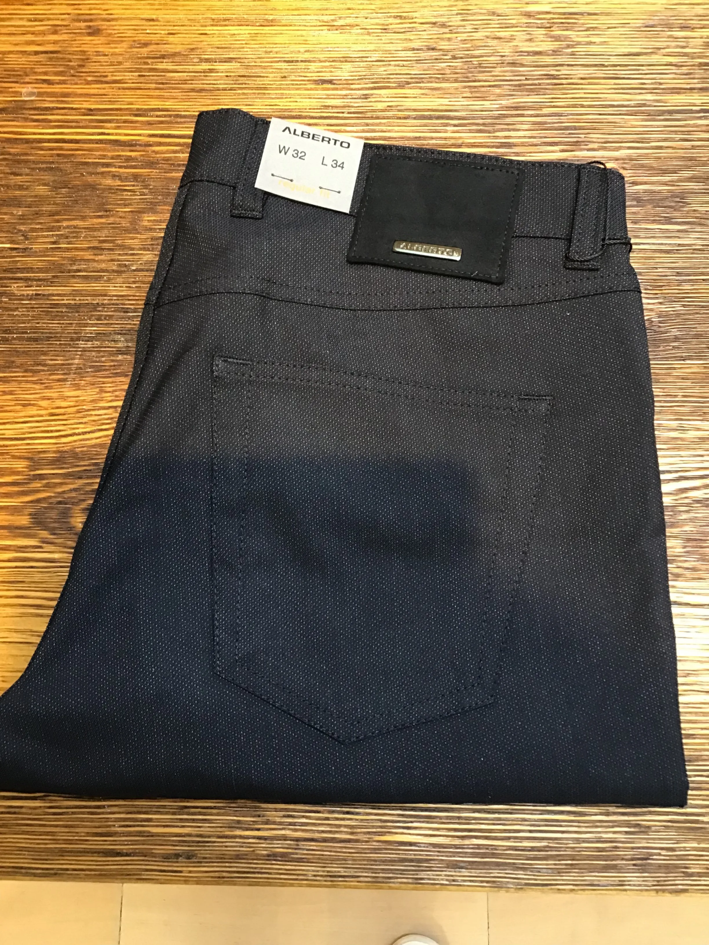 ALBERTO Tight Neat Navy Pant