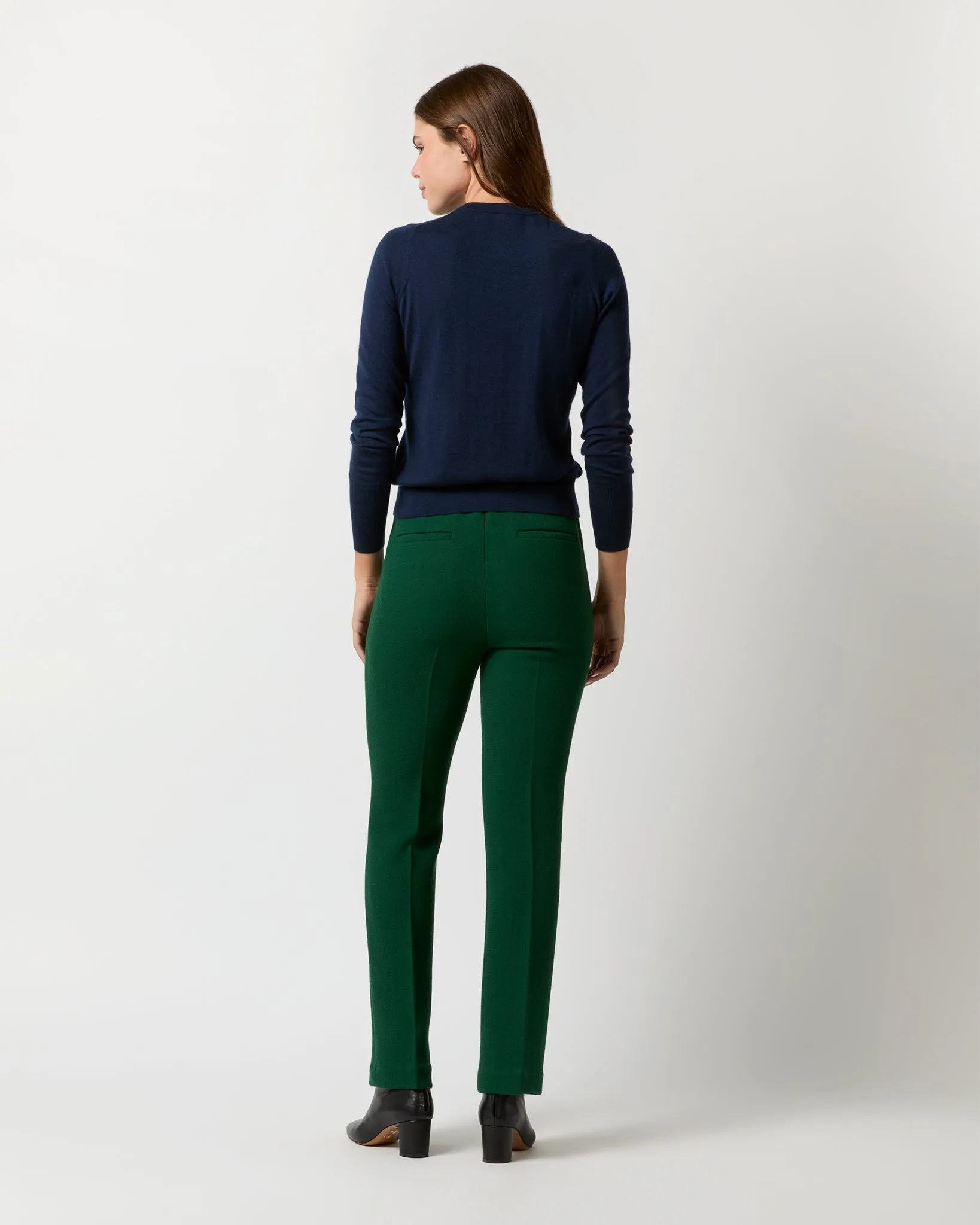 Alice Pant in Forest Double-Faced Stretch Wool Crepe