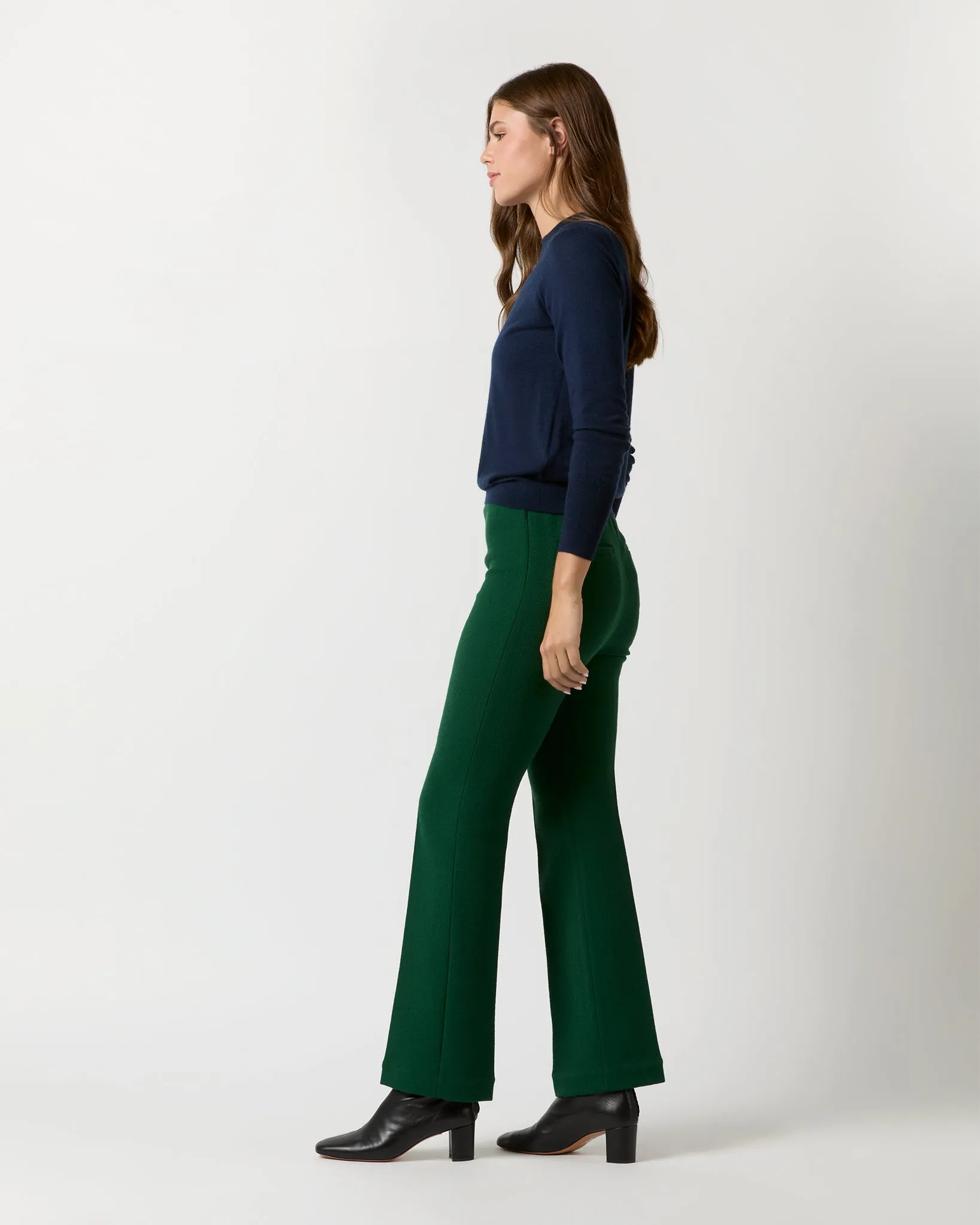 Alice Pant in Forest Double-Faced Stretch Wool Crepe