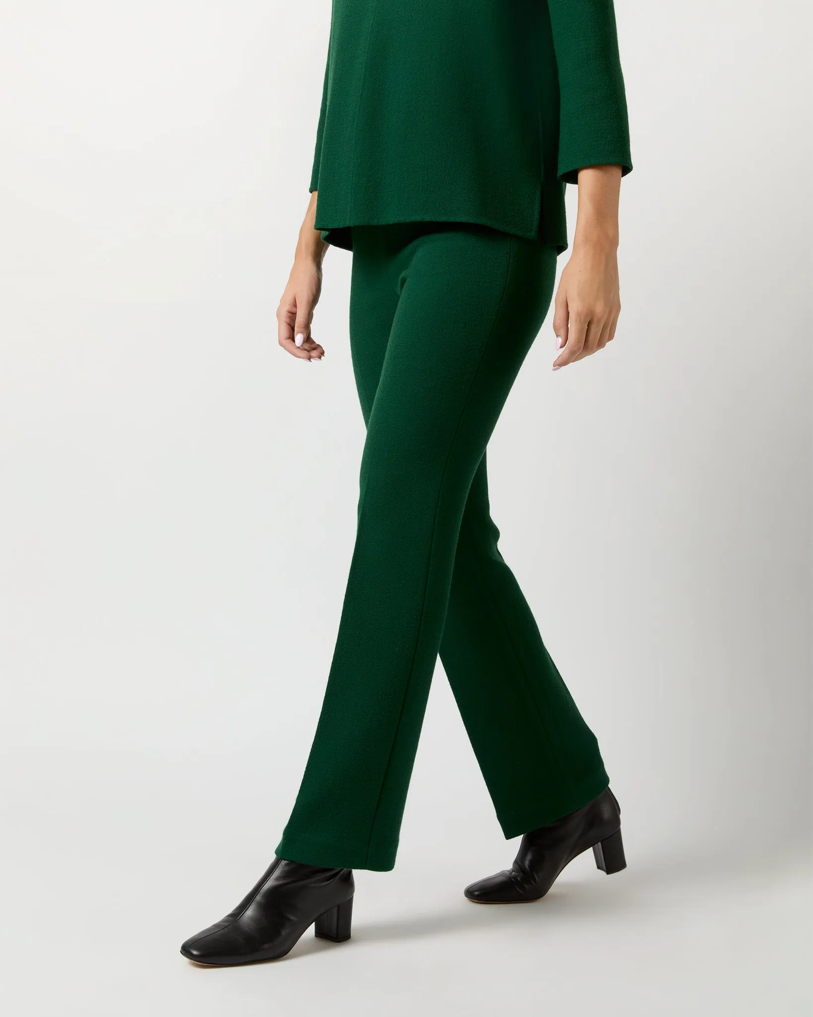 Alice Pant in Forest Double-Faced Stretch Wool Crepe