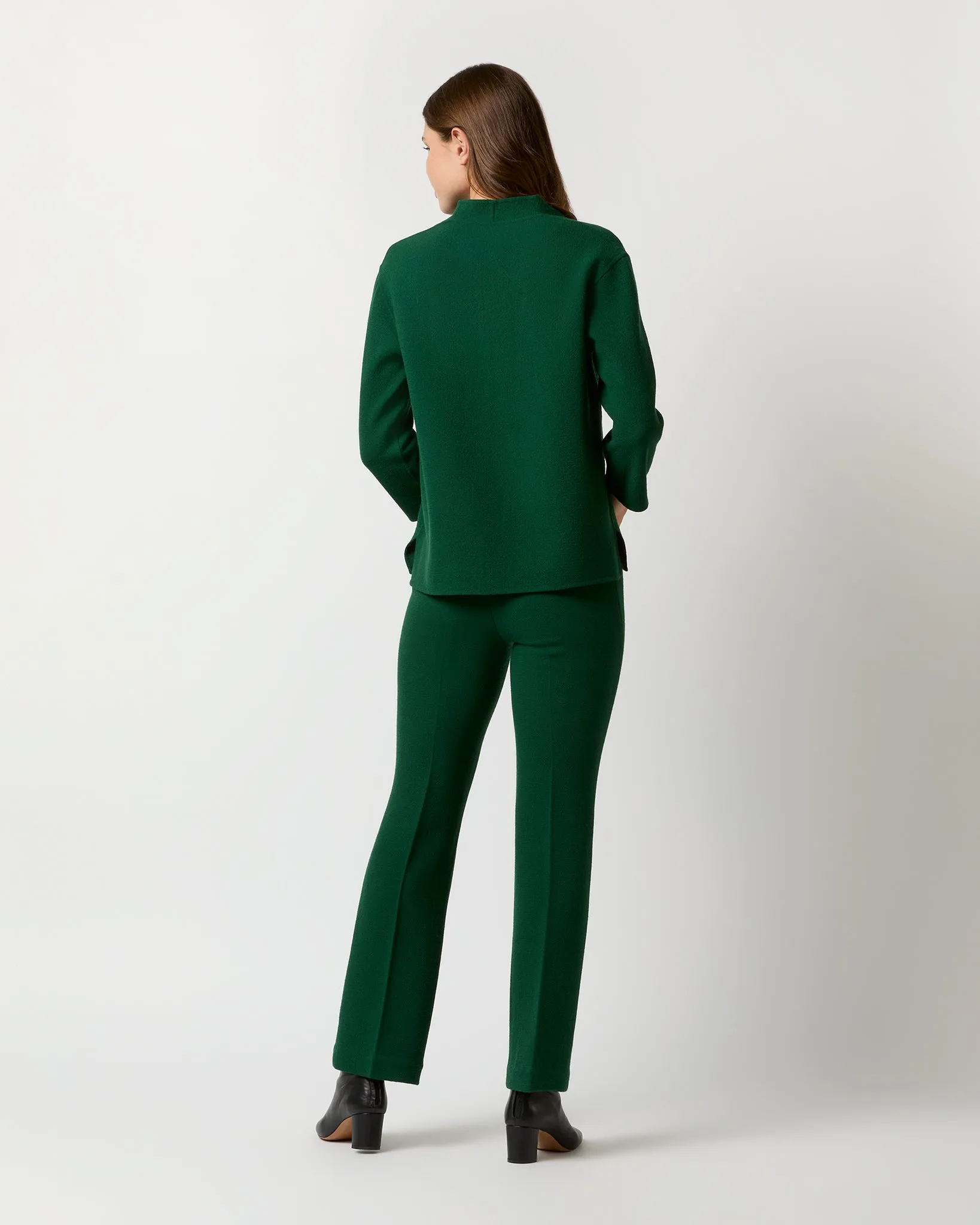 Alice Pant in Forest Double-Faced Stretch Wool Crepe