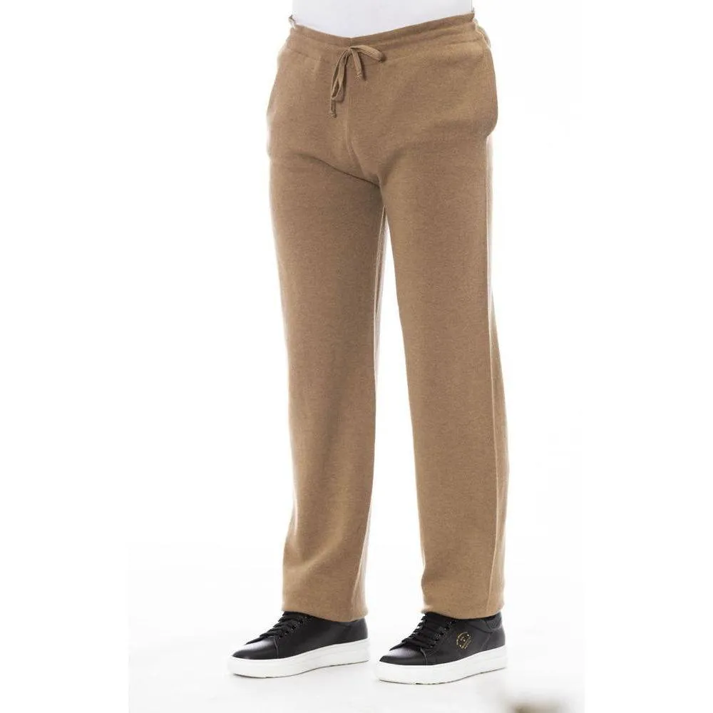 Alpha Studio Beige Linen Men Trouser