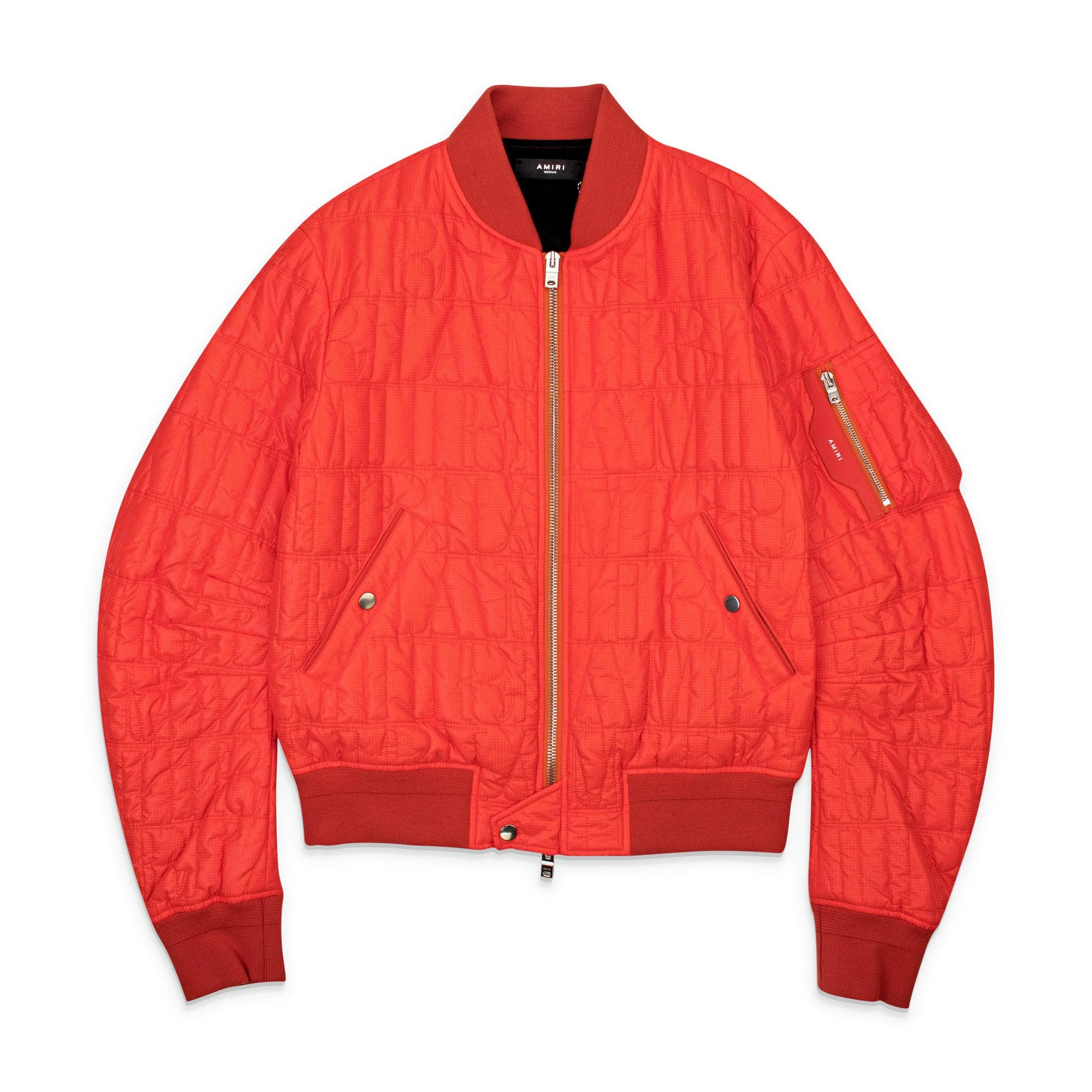 Amiri Orange QUILTED LOGO Jacket Bomber  Size L $1890