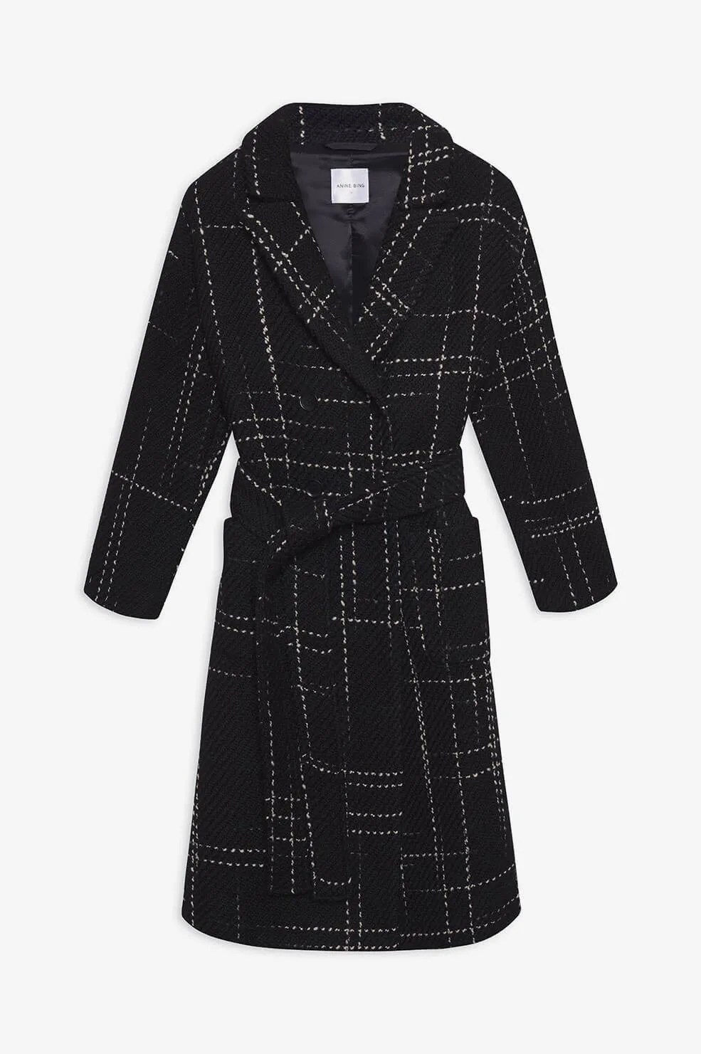 Anine Bing - Norma Coat in Black Plaid