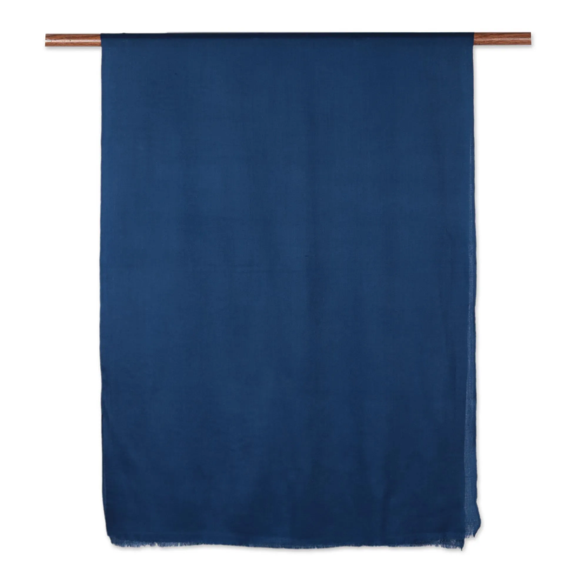 Artisan Hand Loomed Deep Blue Wool Shawl for Women - Kashmiri Diamonds in Navy | NOVICA