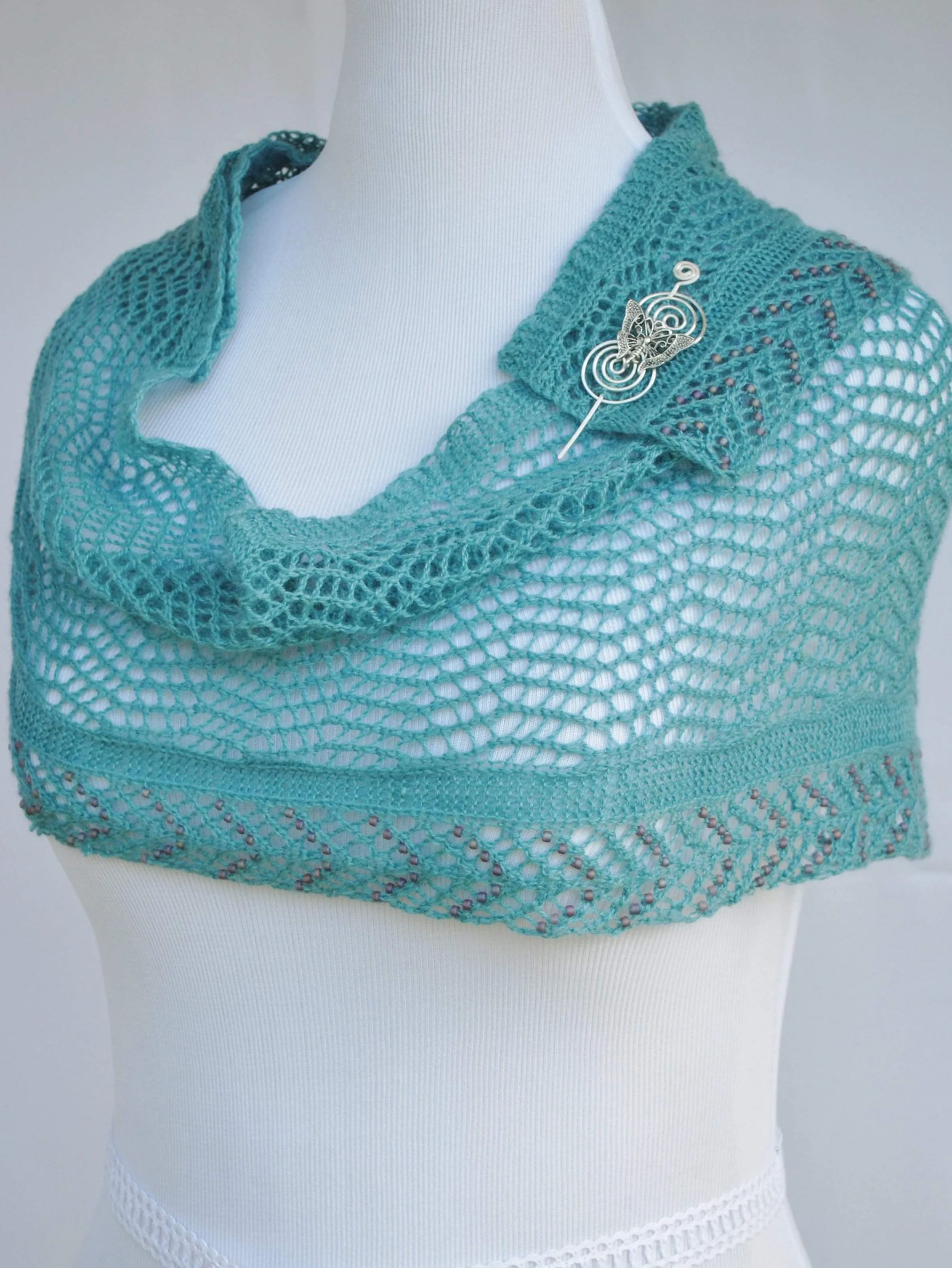 Beadazzled Beaded Lace Shawl Knitting Pattern PDF Download