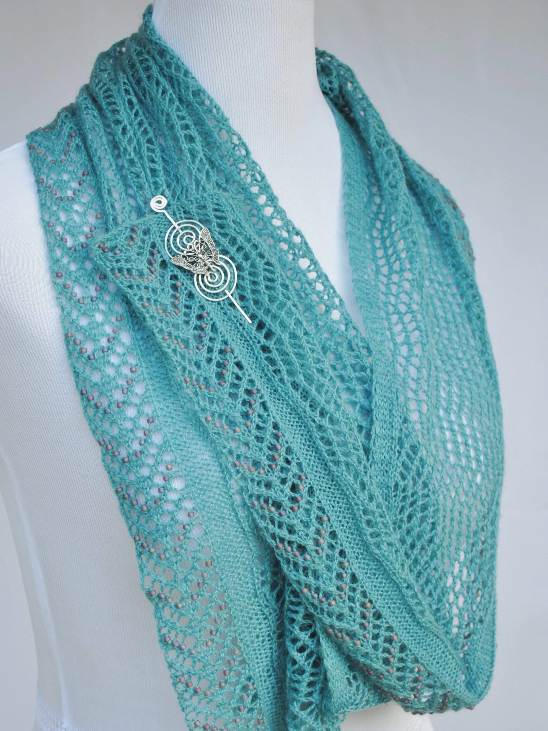 Beadazzled Beaded Lace Shawl Knitting Pattern PDF Download