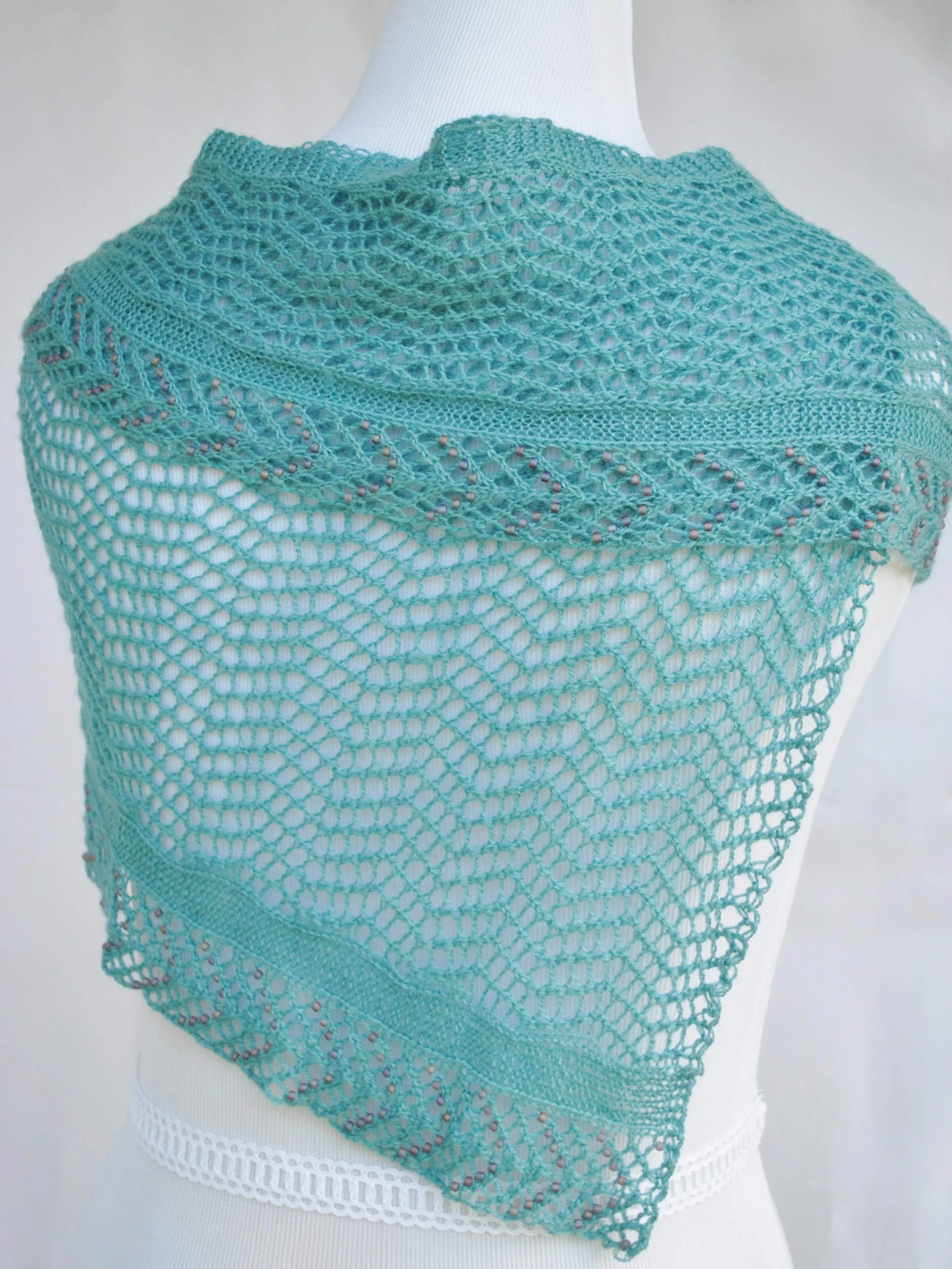 Beadazzled Beaded Lace Shawl Knitting Pattern PDF Download