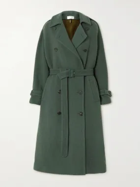 Beyza belted brushed wool-blend coat