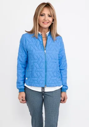 Bianca Aimee Quilted Short Bomber Jacket, Blue