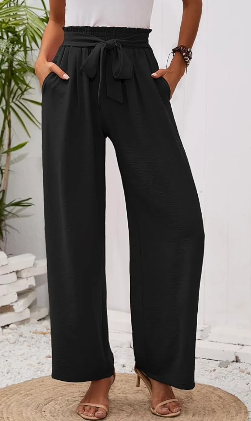 Bianca High Waisted Pants | Black