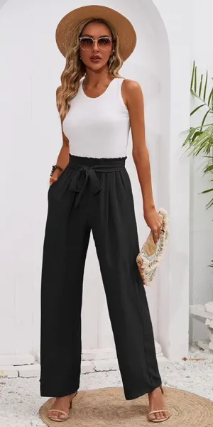 Bianca High Waisted Pants | Black