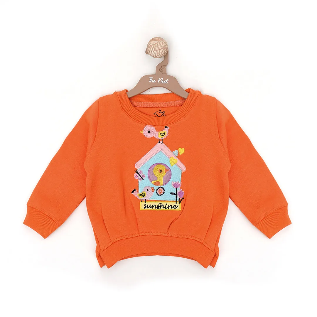 Bird house Orange Sweatshirt