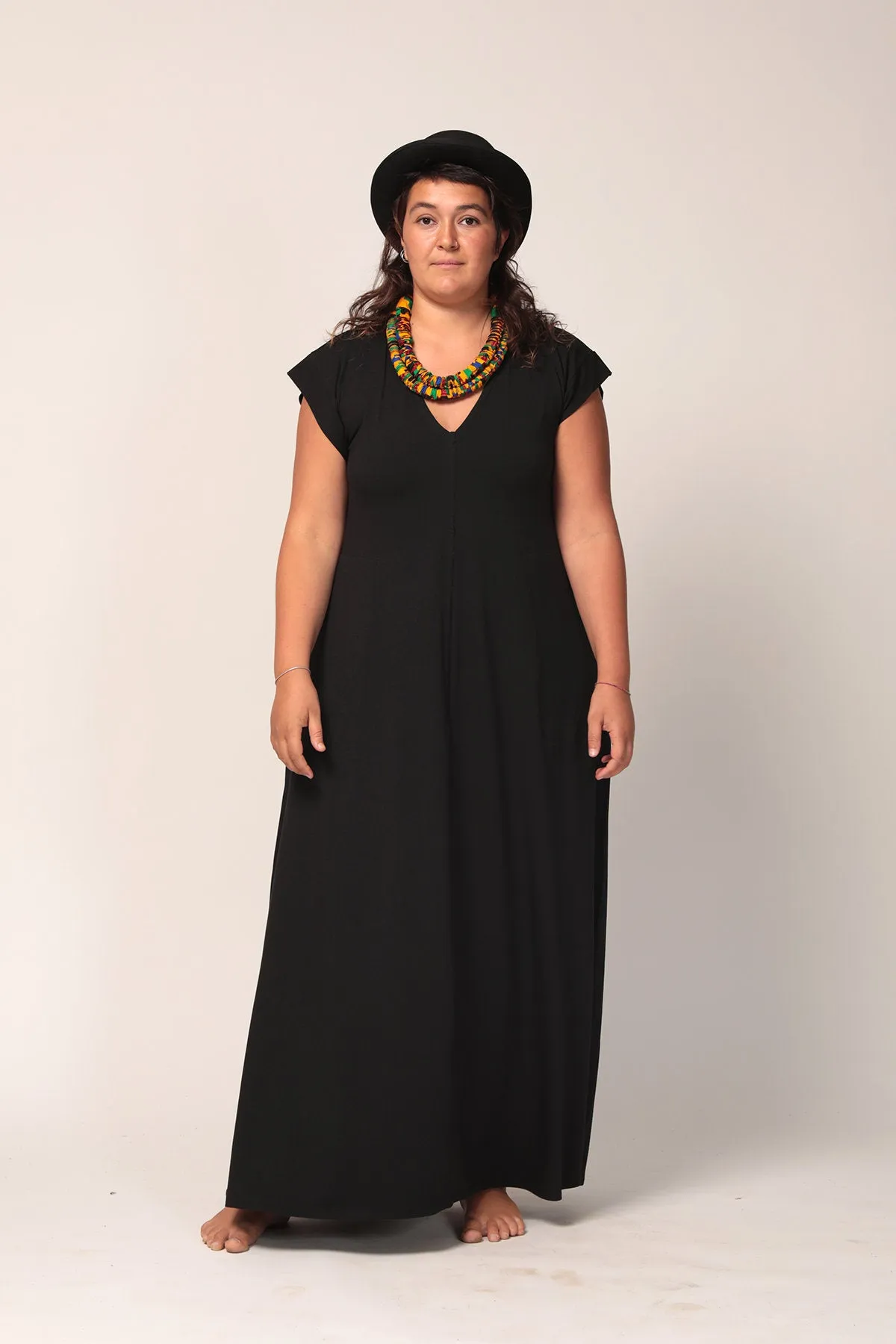 Black Maxi Dress with Pockets