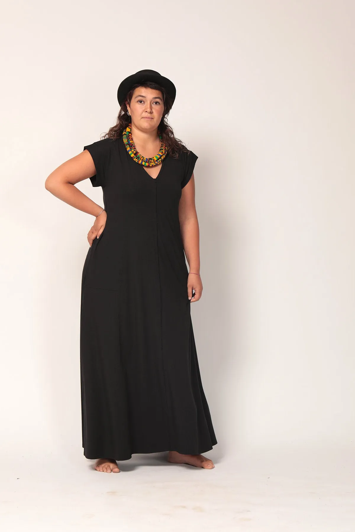 Black Maxi Dress with Pockets