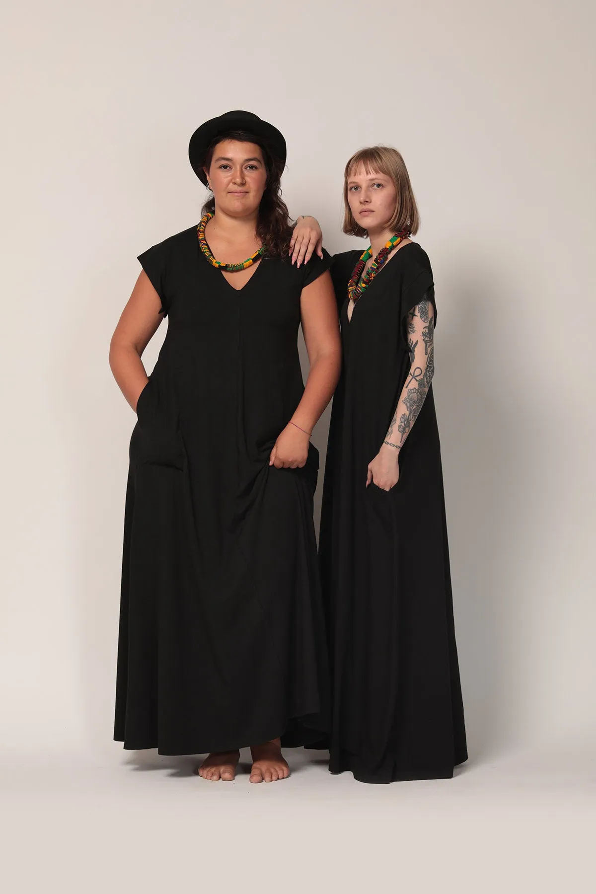 Black Maxi Dress with Pockets