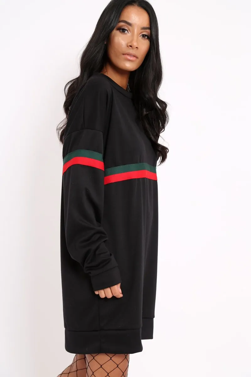 Black Stripe Jumper Dress - Finley