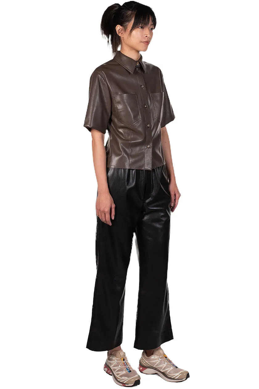 Black Vegan Leather Odessa Trousers