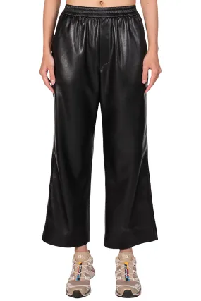 Black Vegan Leather Odessa Trousers