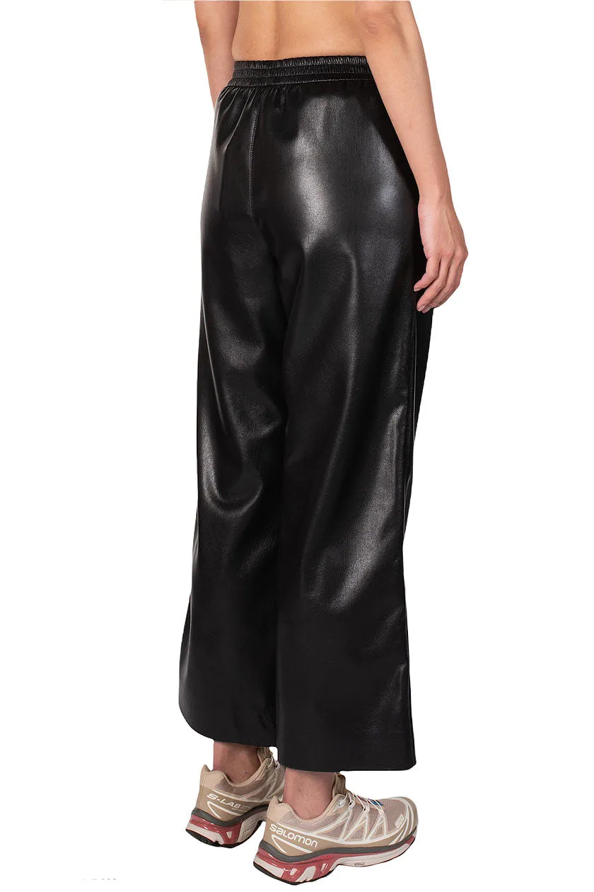 Black Vegan Leather Odessa Trousers