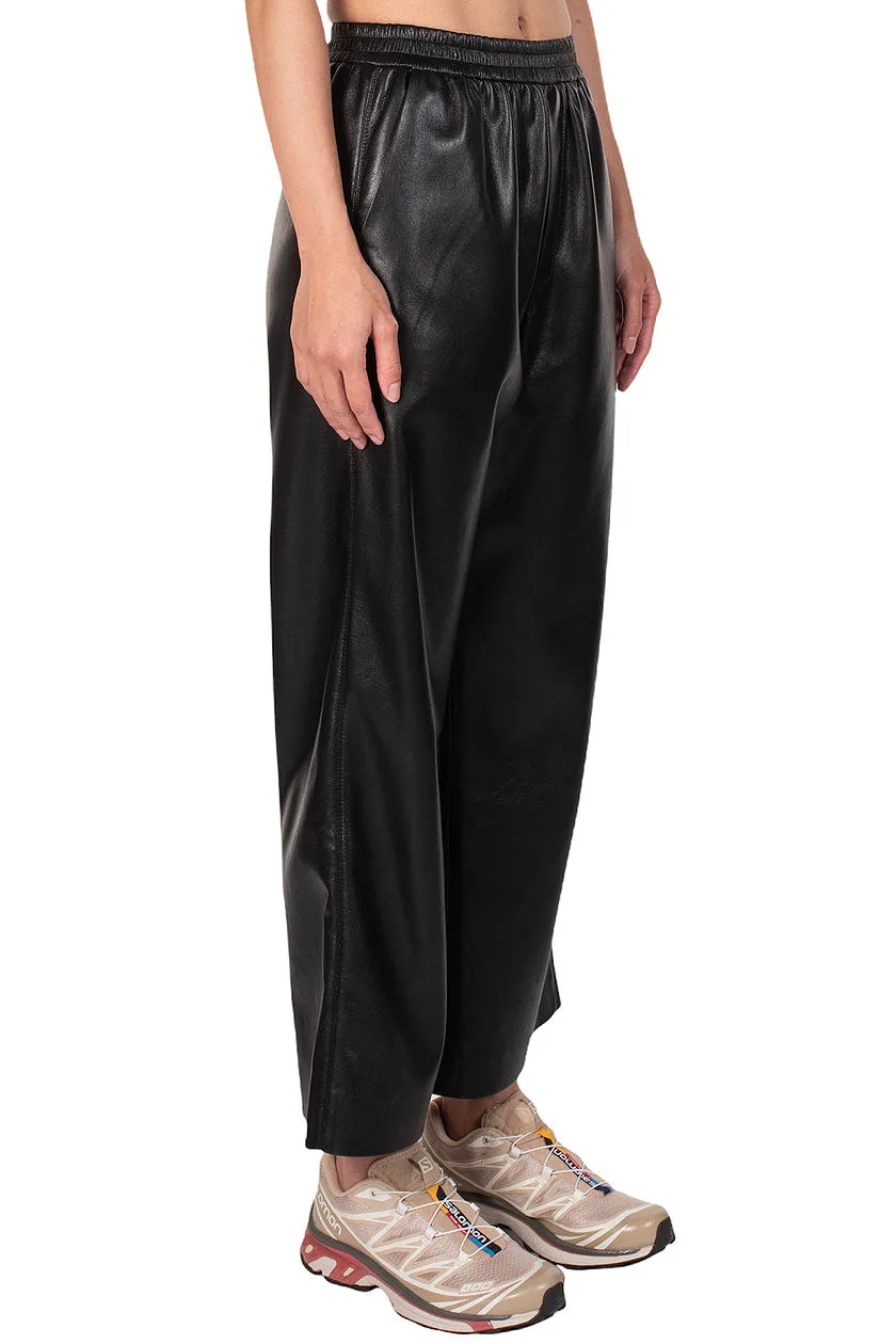 Black Vegan Leather Odessa Trousers