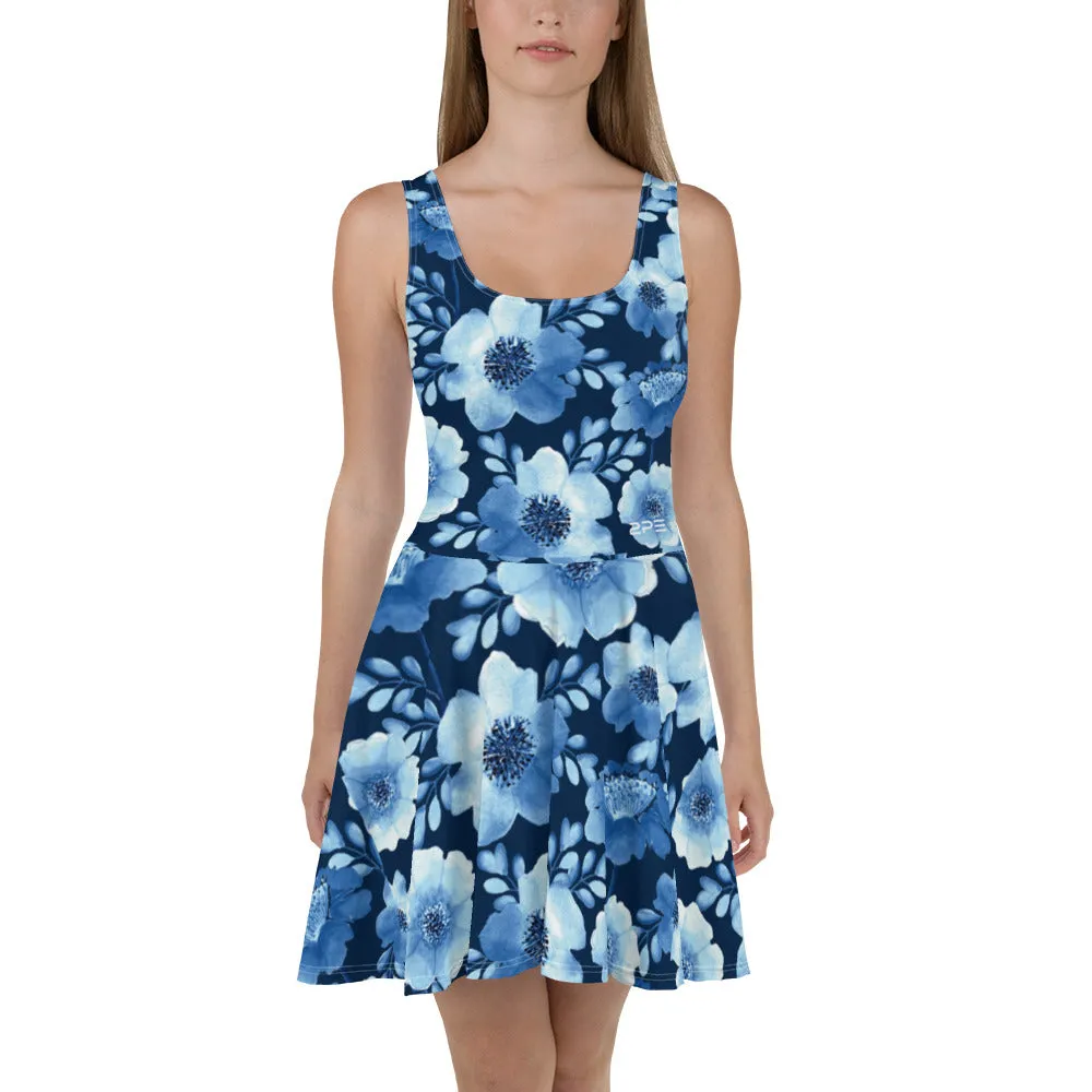 Blue Flowers Tennis Dress