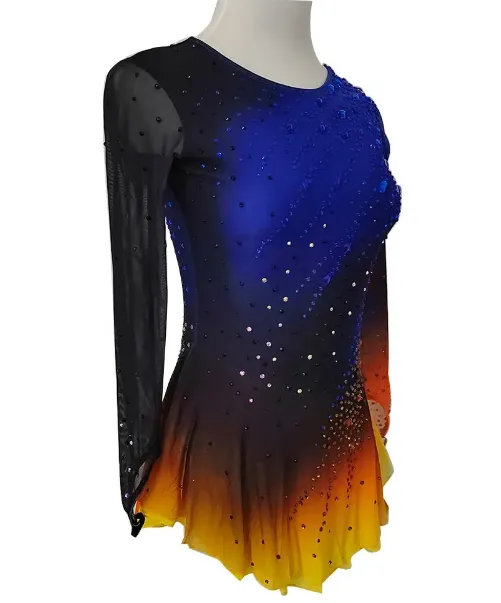 Blue To Orange Ombre Competition Skating Dress BSU121123