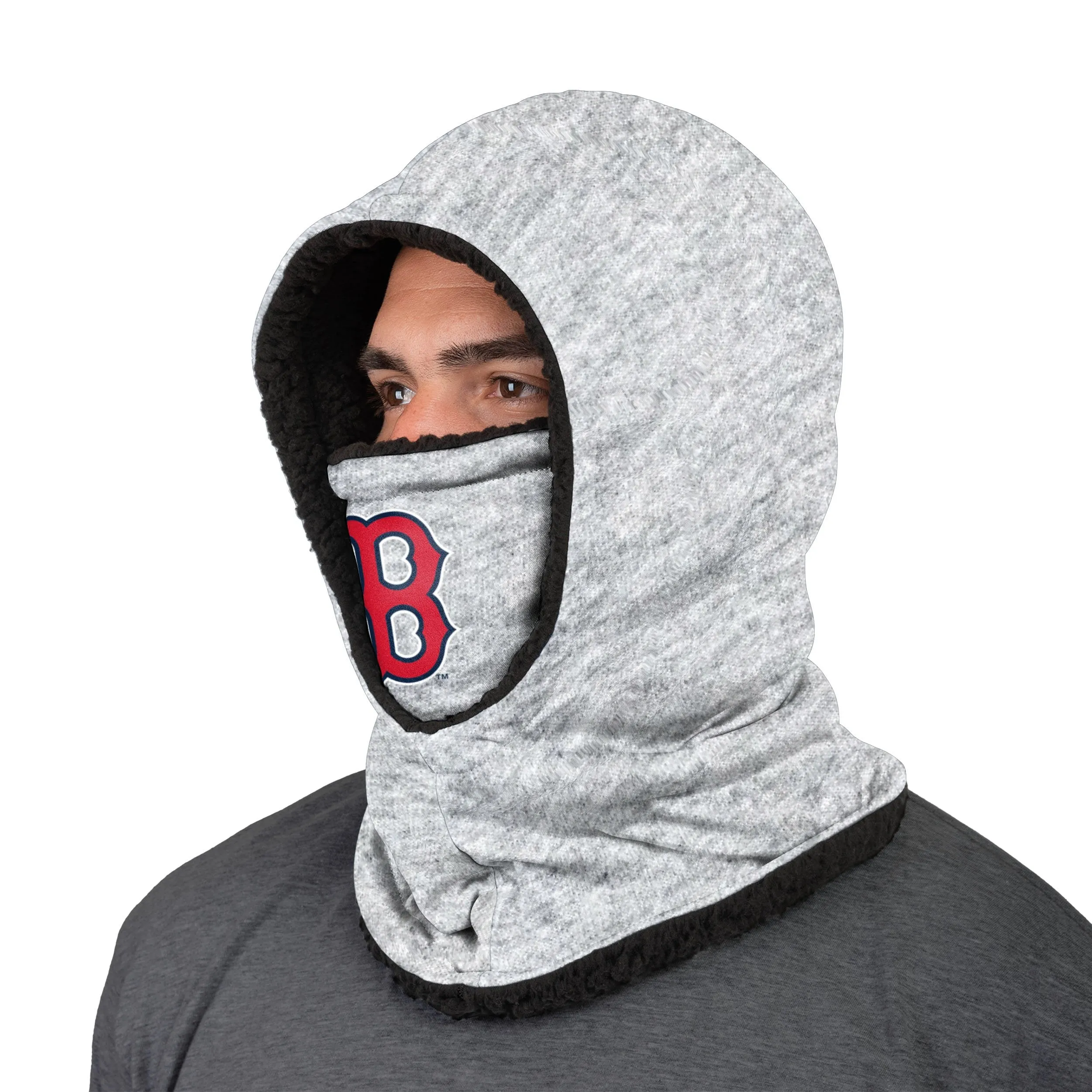 Boston Red Sox MLB Heather Grey Big Logo Hooded Gaiter