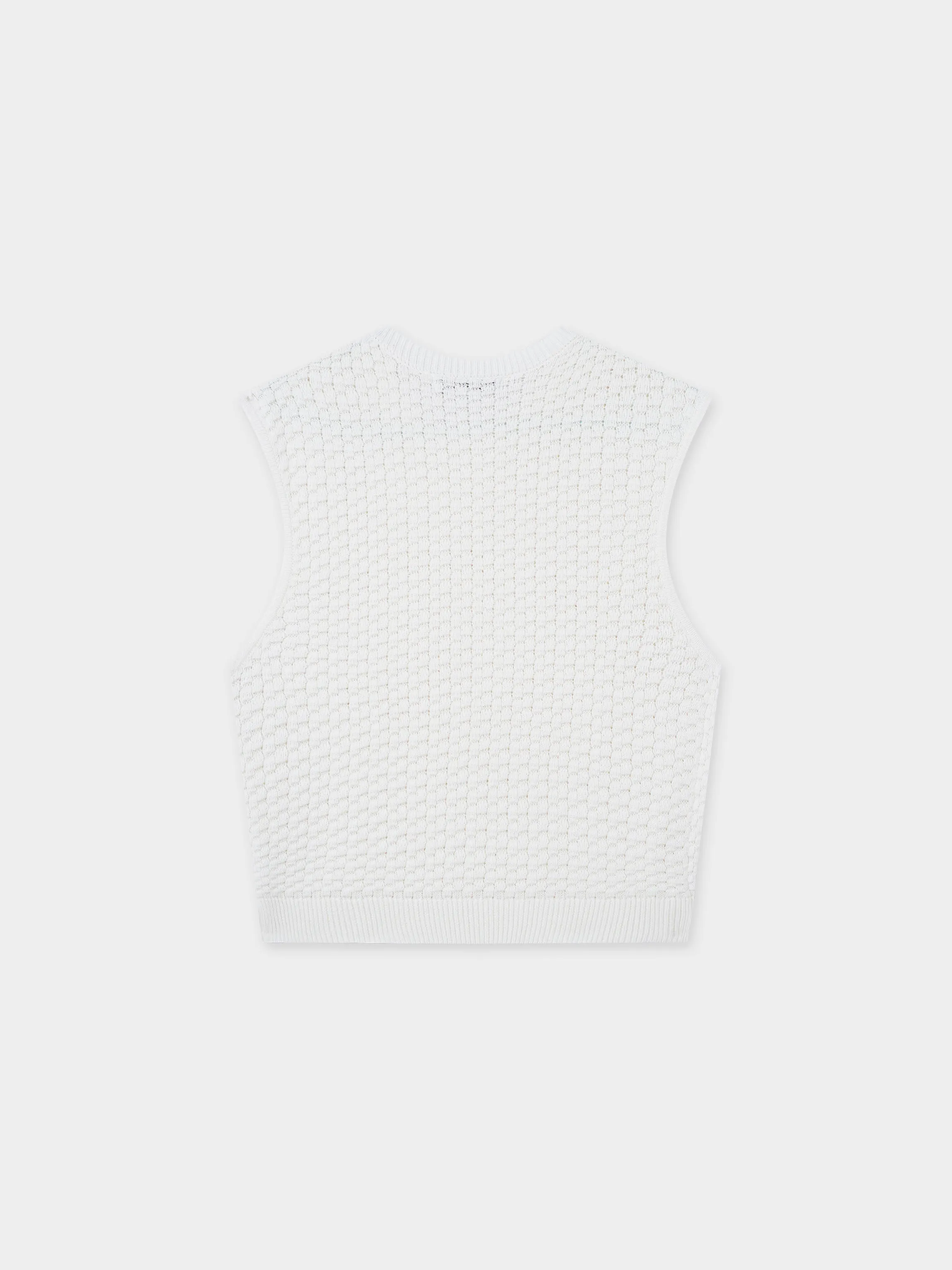 Box Weave Vest-Cream