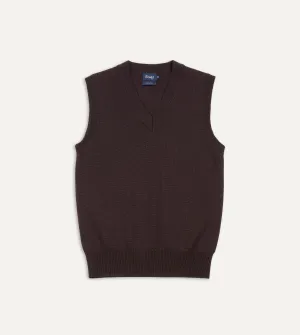 Brown Merino Wool Knitted Vest