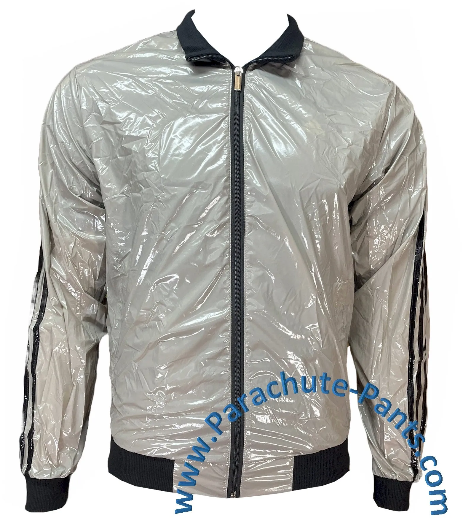 Bruno Grey Shiny Thin Nylon Wind Jacket