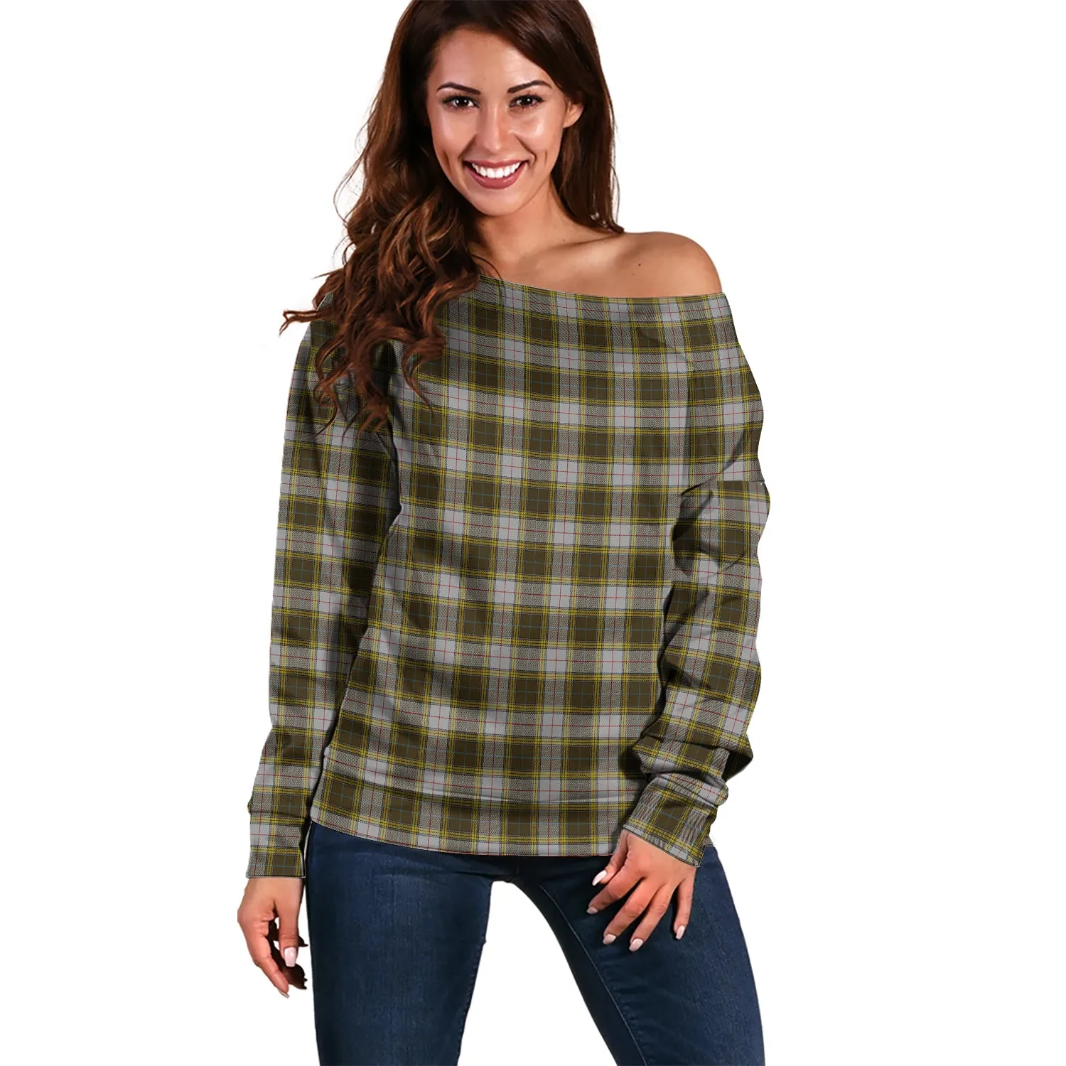 Buchanan Dress Tartan Off Shoulder Women Sweater