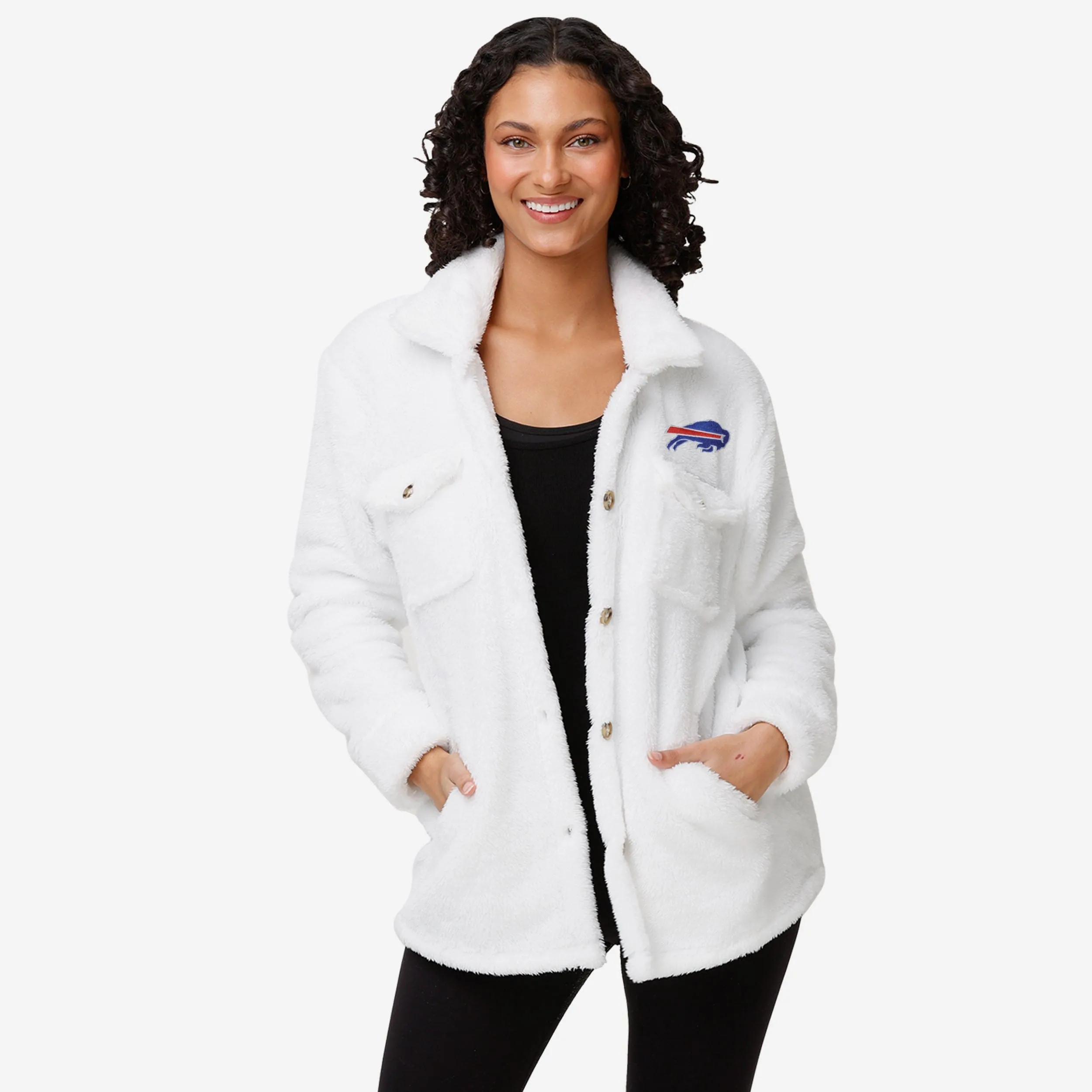 Buffalo Bills Womens White Sherpa Jacket