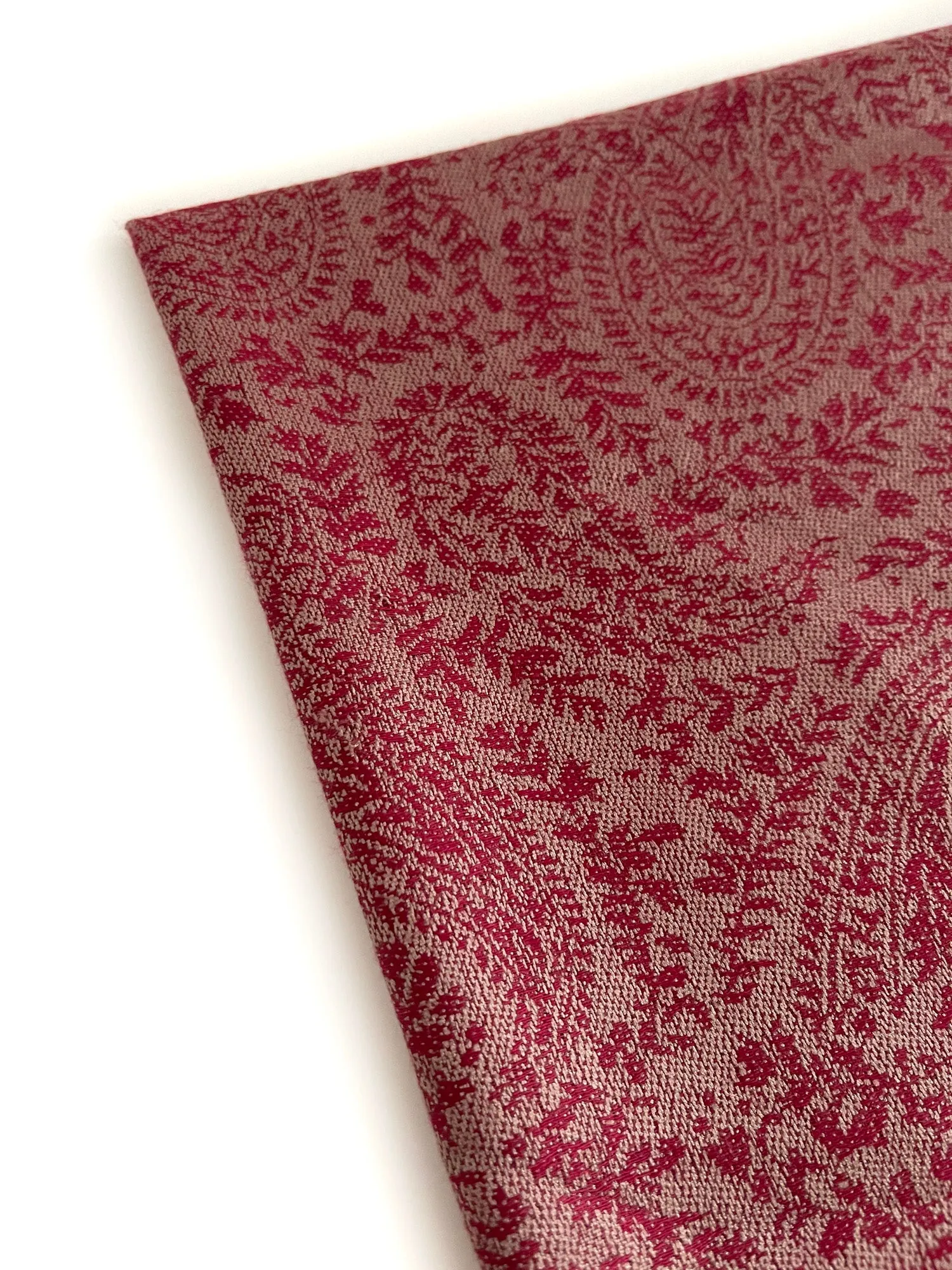 BURGUNDY PAISLEY PRINT REVERSIBLE PASHMINA SHAWL SCARF