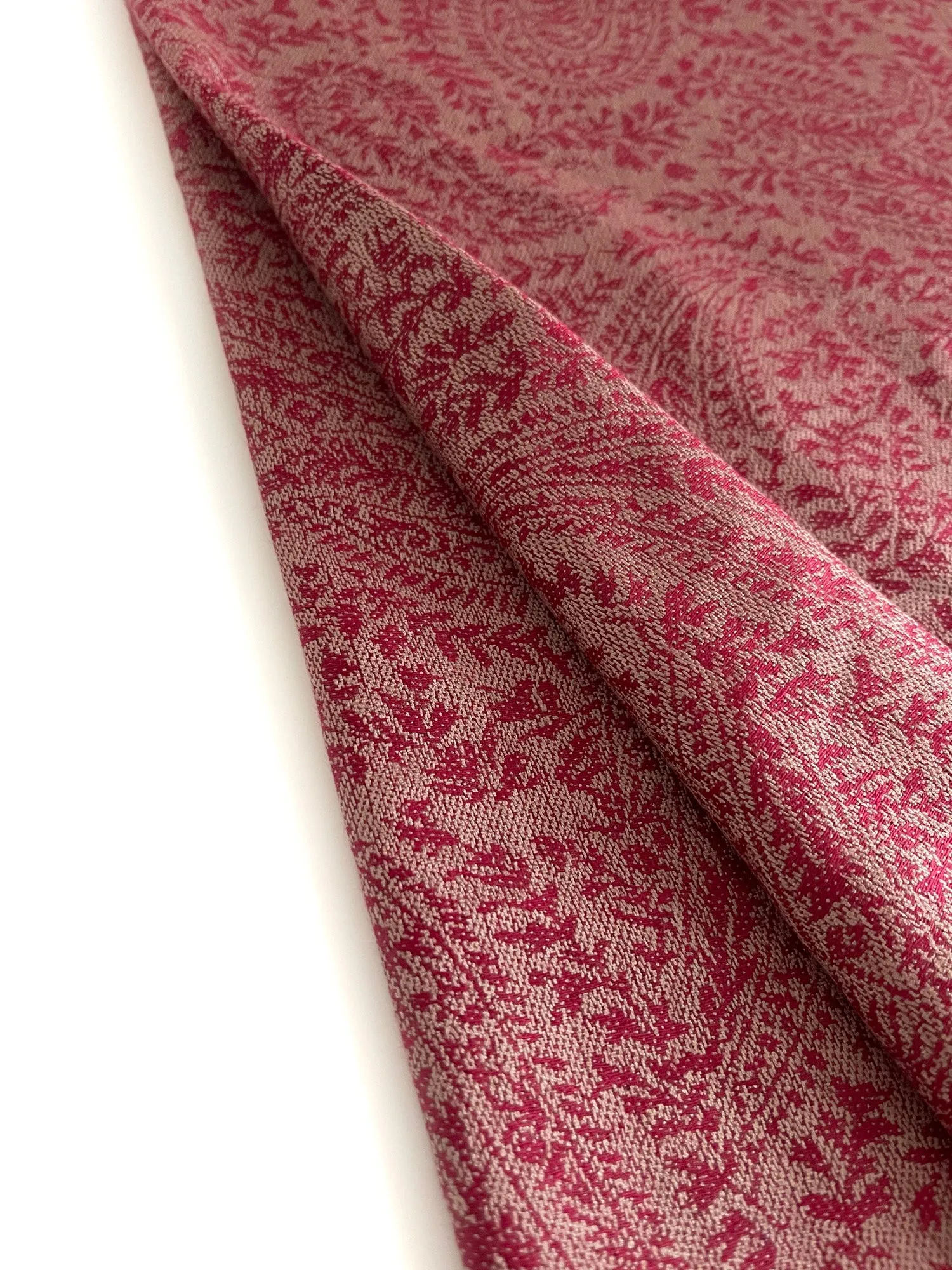 BURGUNDY PAISLEY PRINT REVERSIBLE PASHMINA SHAWL SCARF