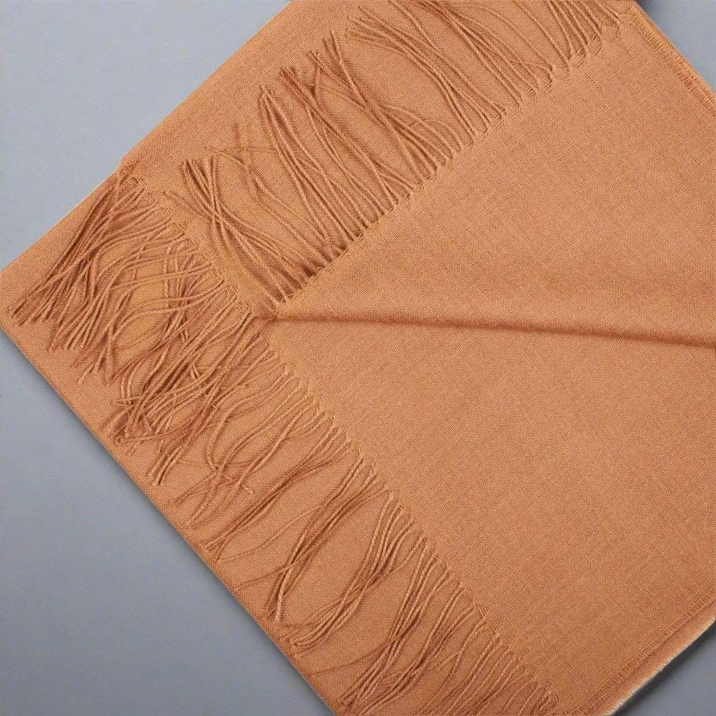 Camel alpaca wool and silk shawl