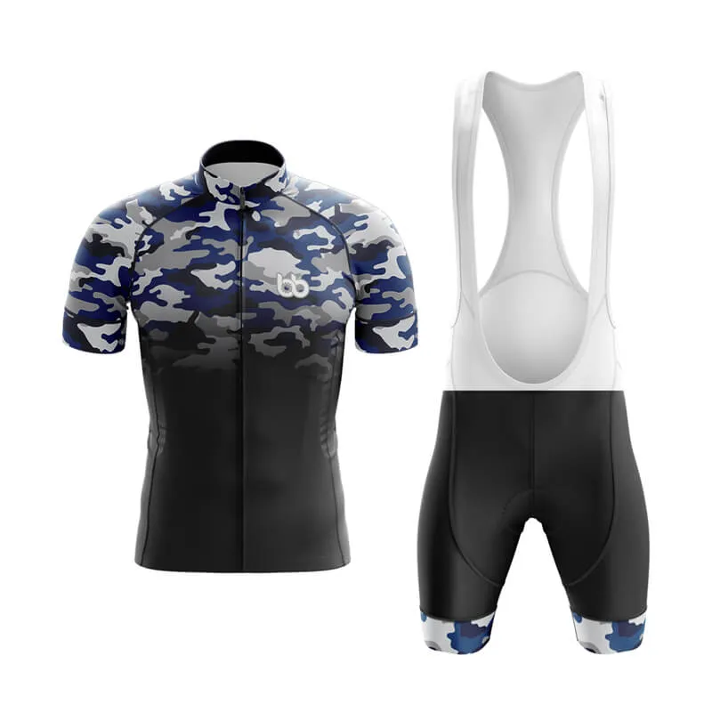 Camouflage Neck Club Cycling Kit (V3) (Blue-Black)